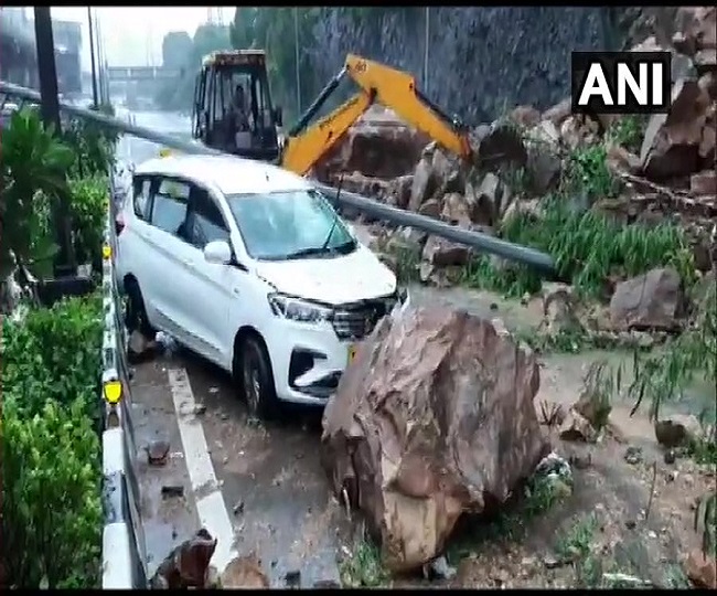 भारी बारिश के चलते एक्सप्रेस राजमार्ग मकर ब्लॉक