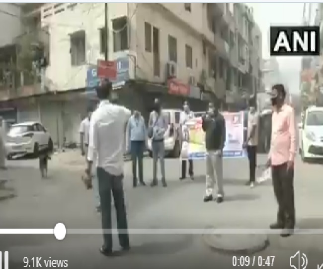 दिल्ली के लाजपत नगर को सैनिटाइज किया गया