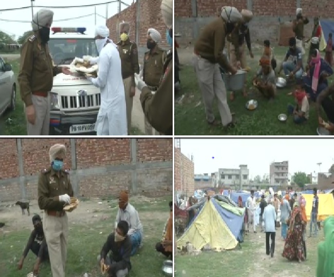 पंजाब में लॉकडाउन के तीसरे दिन पुलिस ने जरुरतमंद लोगों को खाना खिलाया