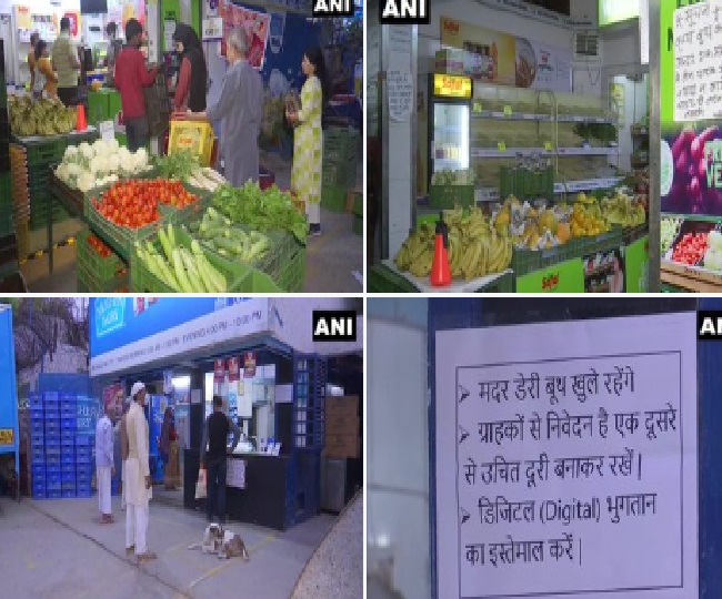 दिल्ली में लॉकडाउन के तीसरे दिन दुकानों के बाहर नोटिस