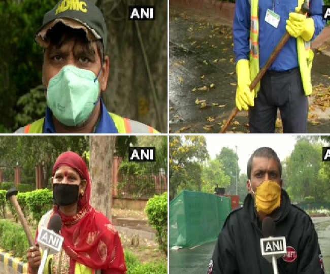 NDMC के कार्यकर्ताओं को बांटे गए मास्क और दस्ताने