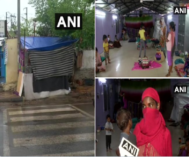 कालकाजी मंदिर के पास शेल्टर में रह रही महिलाएं