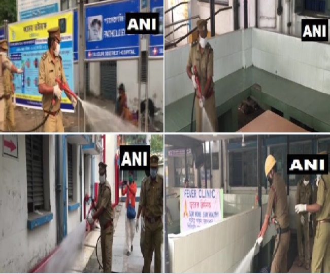 पश्चिम बंगाल के सिलीगुड़ी जिला अस्पताल का छिड़काव