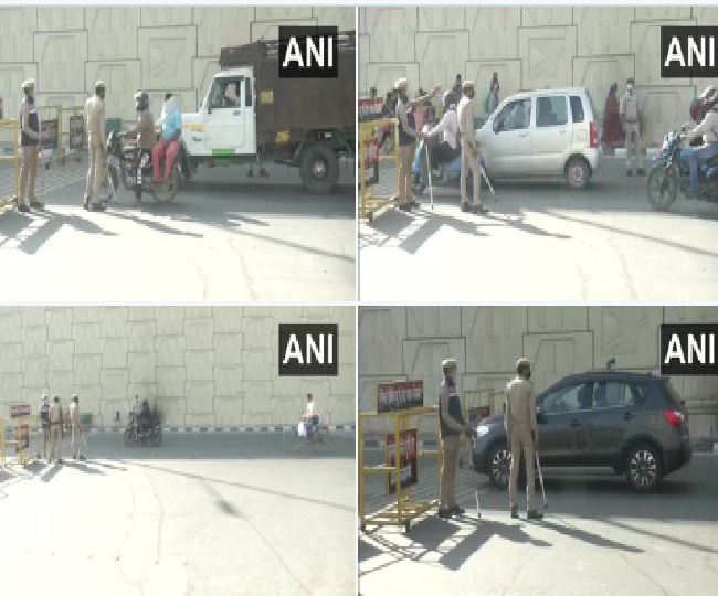 दिल्ली-गाजीपुर सीमा पर पुलिस ने चेक किए पास