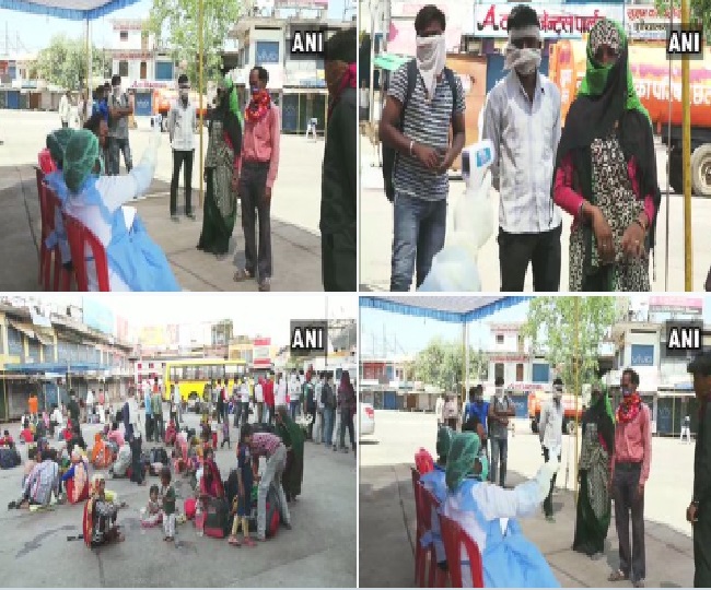 मध्य प्रदेश में प्रवासी मजदूरों का निरीक्षण