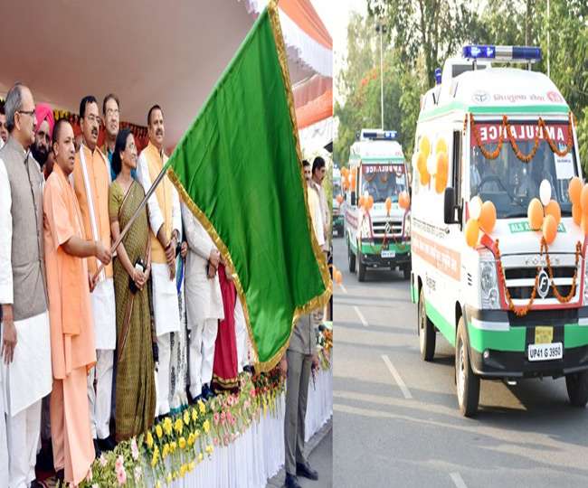 सीएम योगी का यूपी को तोहफा,150 लाइफ सपोर्ट सिस्टम वाली एंबुलेंस सड़कों पर उतरीं