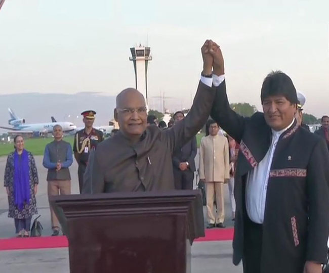तीन देशों की यात्रा के दूसरे चरण में बोलीविया पहुंचे राष्ट्रपति कोविंद, देखें तस्वीरें