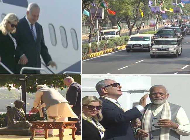 Pics: पीएम मोदी-नेतन्याहू गुजरात में, साबरमती आश्रम में नेतन्याहू ने चलाया चरखा