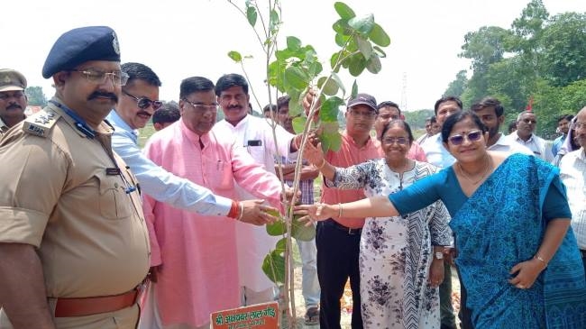 पौधारोपण कर धरती को हरा-भरा बनाने का संकल्प