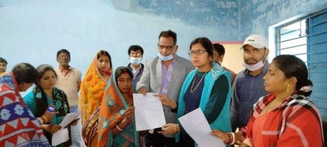 शिविर में आनस्पाट पेंशन स्वीकृति प्रमाण पत्र दिया गया