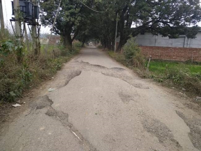बाग वाली माता मंदिर को जाने वाली रोड की खस्ताहाल से लोग परेशान