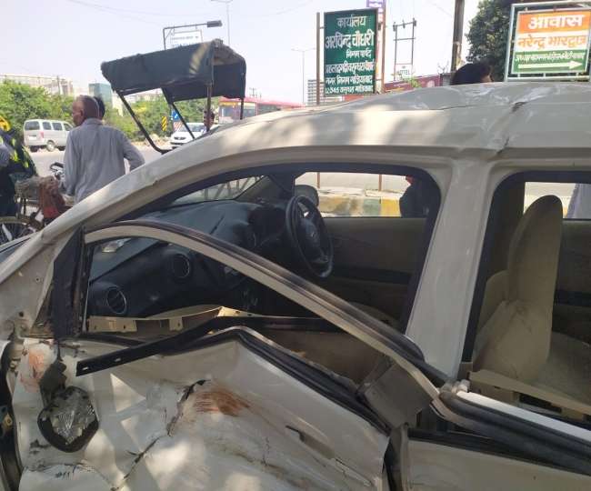 कार में ट्रक ने मारी जोरदार टक्कर, हादसे में महिला की मौत, 3 गंभीर रूप से घायल Ghaziabad News