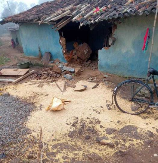 हाथी के उत्पात से ग्रामीण परेशान