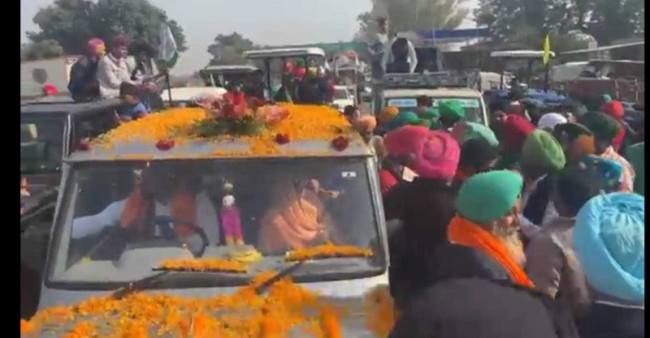 दिल्ली फतेह के बाद फिरोजपुर पहुंचे किसान संयुक्त मोर्चा स्वागत