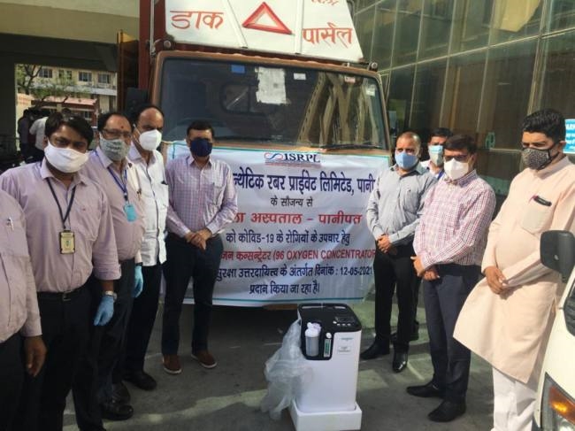 इंडियन सिन्थैटिक रबड़ प्राइवेट लिमिटेड से सिविल अस्पताल को मिले 96 ऑक्सीजन कंसन्ट्रेटर