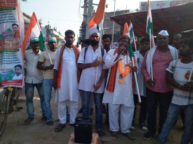सिकटा से घोड़ासहन को निकली पदयात्रा पहुंची रक्सौल