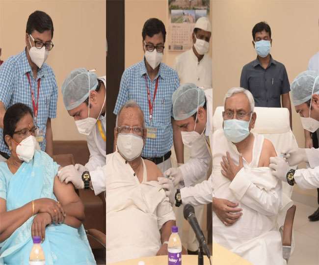 बिहार : CM नीतीश एवं Dy.CM रेणु व तारकिशोर ने लिया टीका, स्वाथ्य मंत्री बोले- IGIMS में कोरोना के इलाज के लिए 50 बेड जल्द