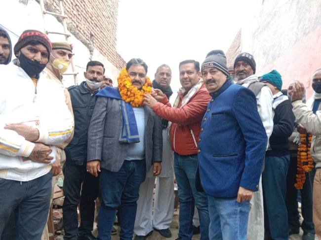 विधायक ने रखा खटीक धर्मशाला निर्माण के लिए नींव पत्थर