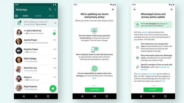 Whatsapp की नई प्राइवेसी पाॅलिसी 15 मई से होगी लागू, कंपनी दूर कर रही है लोगों का कंफ्यूजन