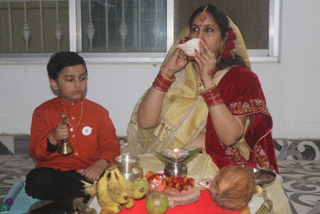 गणेश चतुर्थी पर महिलाओं ने रखा व्रत, किया पूजन