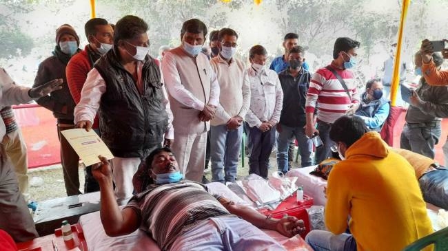 नेताजी की जयंती पर रक्तदान शिविर का आयोजन