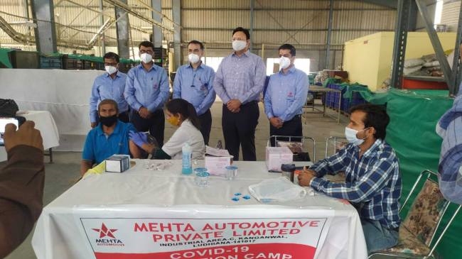 मेहता आटोमोटिव में 500 से अधिक कर्मियों को लगाया कोरोना से बचाव का टीका