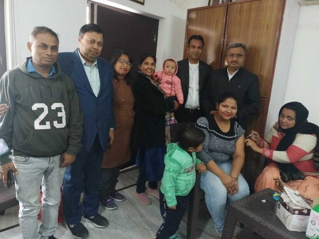 कैंप में 66 लोगों को लगाई वैक्सीन