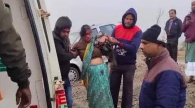 लहुणीपाड़ा में कार हादसे में दंपती जख्मी