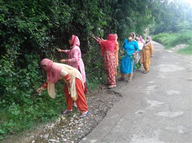 महिला मंडल सदस्यों ने संवारे रास्ते