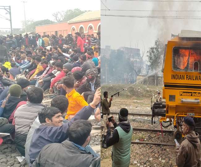 बिहार में फिर ट्रैक पर उतरे अभ्यर्थी, तोडफोड़-आगजनी व फायरिंग के बीच रेल सेवा चरमराई
