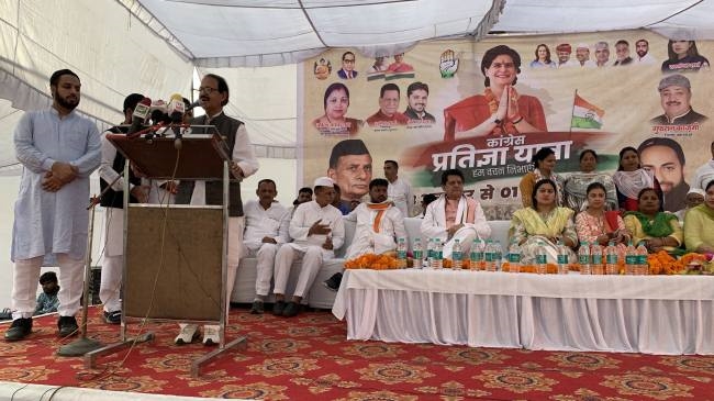 कांग्रेस की प्रतिज्ञा यात्रा का स्वागत