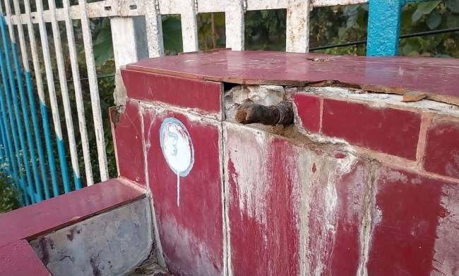 उखड़ गई टाइल्स, प्लेटफार्म पर उगी घास