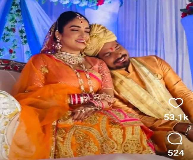Amrapali Dubey: भोजपुरी की सनसनी ने निरहुआ के भाई संग रचाई शादी, फैंस का चकराया माथा