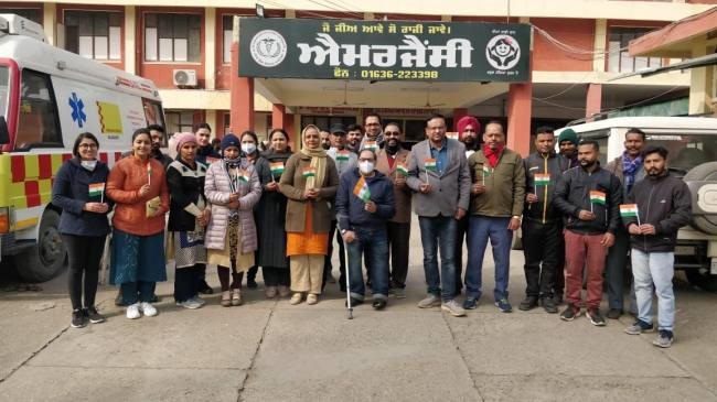 सिविल अस्पताल में मनाया 73वां गणतंत्र दिवस