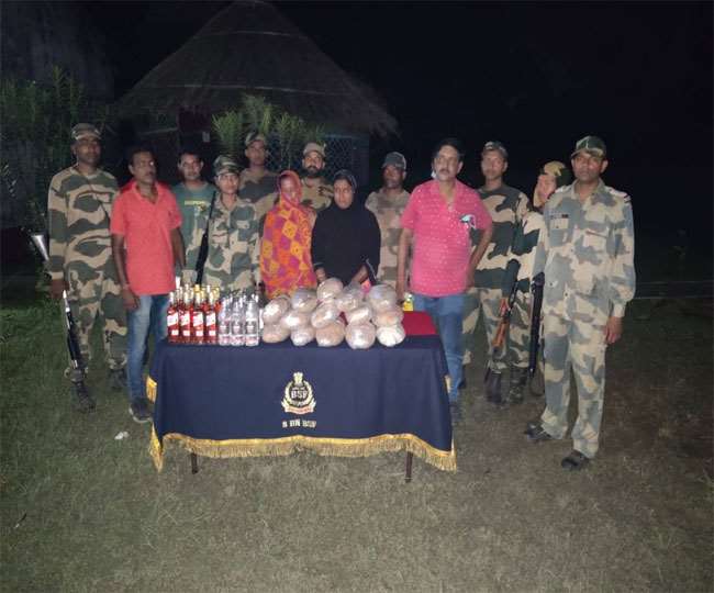 पुलिस के साथ साझा अभियान में गांजा और शराब के साथ बीएसएफ ने दो महिलाओं को पकड़ा