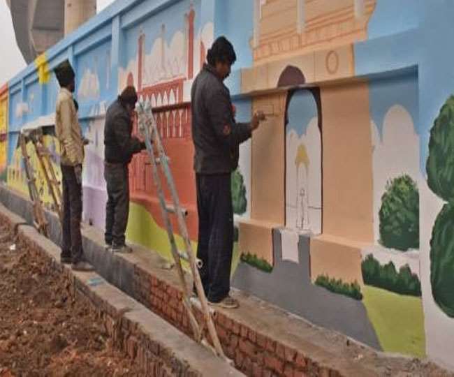 अस्पताल में सुंदरीकरण का कार्य शुरू, दीवारों पर उकेरी स्वतंत्रता सेनानियों की तस्वीरें