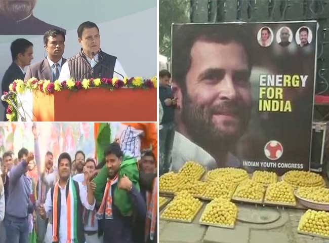 राहुल गांधी बने कांग्रेस के नए अध्यक्ष, देखें कैसे पार्टी कार्यकर्ताओं ने मनाया जश्न