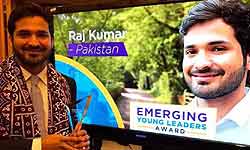 Pakistani hindu boy raj kumar gurjar awarded with emerging young leaders Title in USA Pakistani hindu boy raj kumar gurjar awarded with emerging young leaders Title in USA