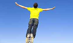 Man who reaches office daily via flight Man who reaches office daily via flight
