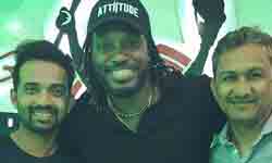 Cricketer chris Gayle has given party to team india after the T20 match Cricketer chris Gayle has given party to team india after the T20 match