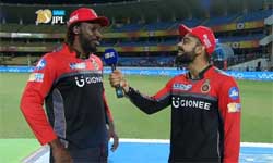 Captain Virat Kohli interviews Chris Gayle ipl 10 Captain Virat Kohli interviews Chris Gayle ipl 10