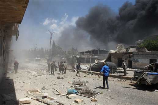 syria air strikes atleast 44