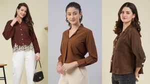 महिलाओं के लिए कॉफी रंग शर्ट
