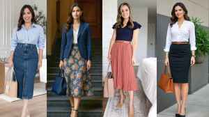 ऑफिस में पहनने के लिए स्टाइलिश स्कर्ट