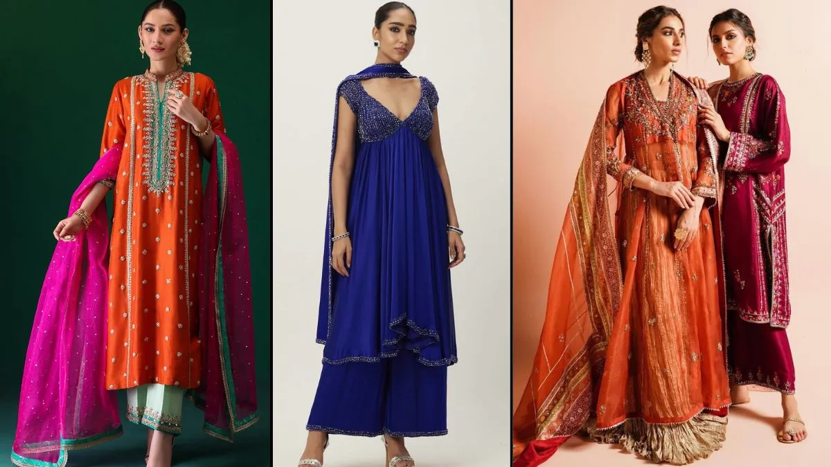 स्टाइलिश पार्टी वियर कुर्ती प्लाज़ो सेट