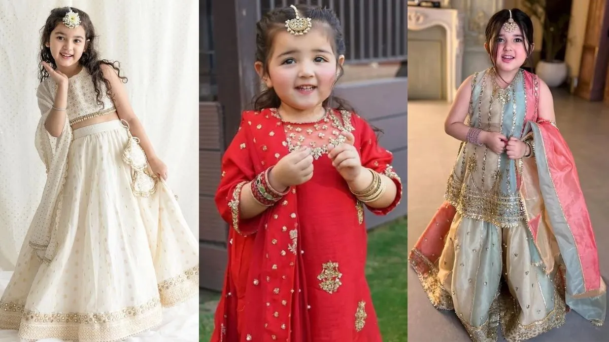 वेडिंग के लिए बेबी गर्ल लेहंगा चोली
