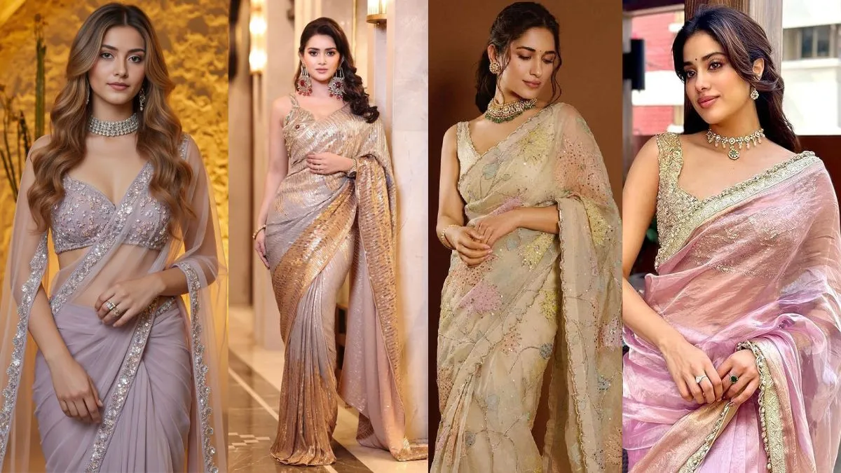 अविवाहित लड़कियों के लिए नवीनतम पार्टी वियर साड़ियां