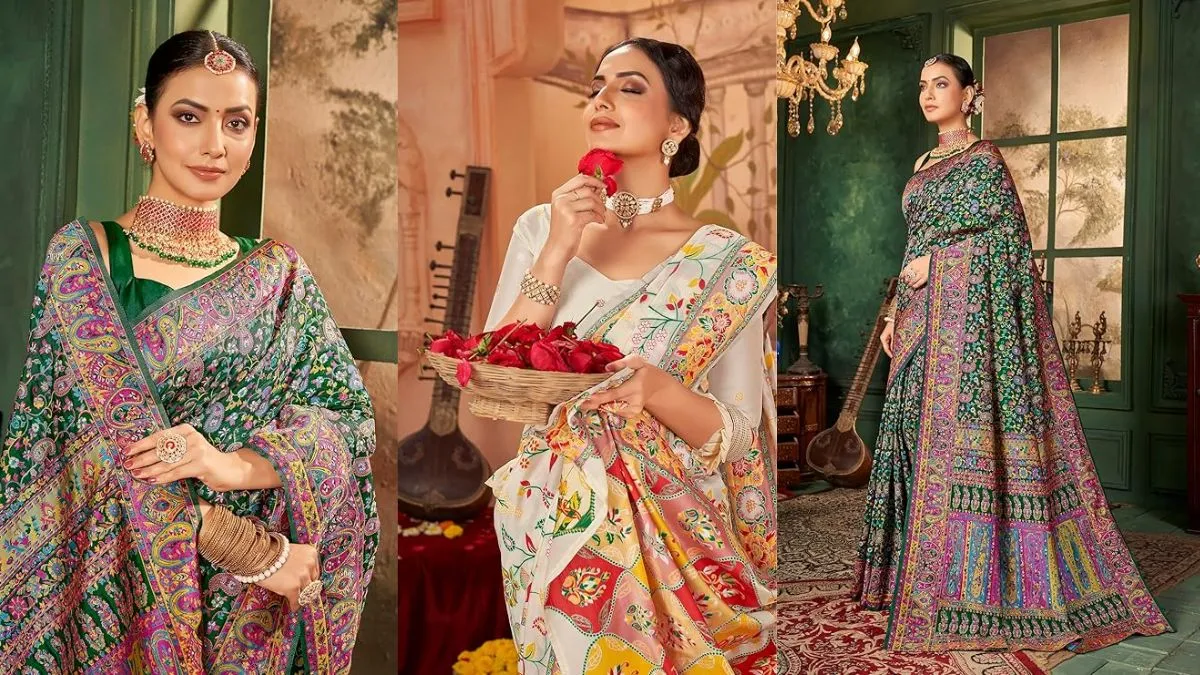 डिजाइनर Pashmina Silk Sarees