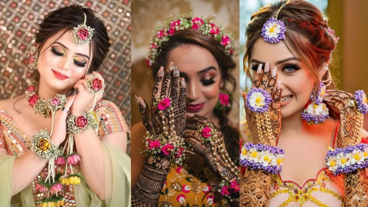 ट्रेंडी फूल मेहंदी आभूषण सेट