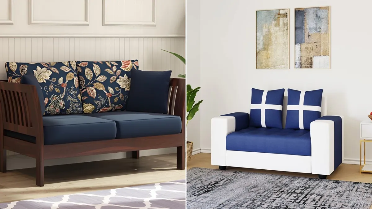 लिविंग रुम के लिए 2-सीटर सोफा सेट